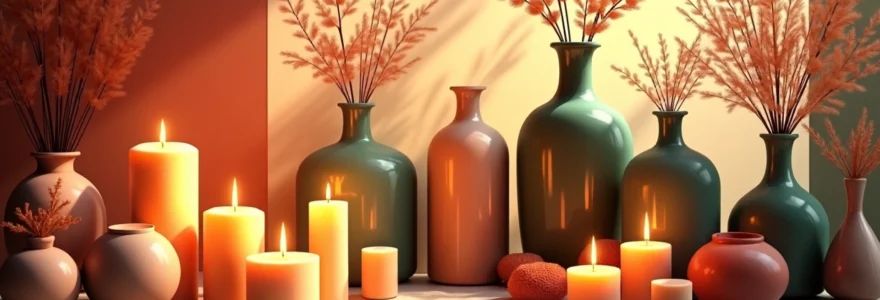 velas y jarrones para dar un toque único a tu salón
